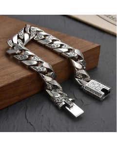 S925 Sterling Silver Men's Bracelet Personalized Evergreen Flower Punk Retro Thai Silver Glossy Chain - pzsku/Z8F8DCE3D85E8A5A8B838Z/45/_/1703227731/cdf9439d-68cf-4e6b-8ee8-f1b1466fca41