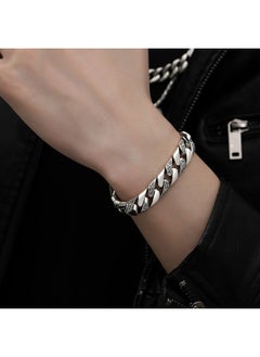 S925 Sterling Silver Men's Bracelet Personalized Evergreen Flower Punk Retro Thai Silver Glossy Chain - pzsku/Z8F8DCE3D85E8A5A8B838Z/45/_/1703227802/c7b881f7-9bf0-4188-bb9e-c9ca20265854