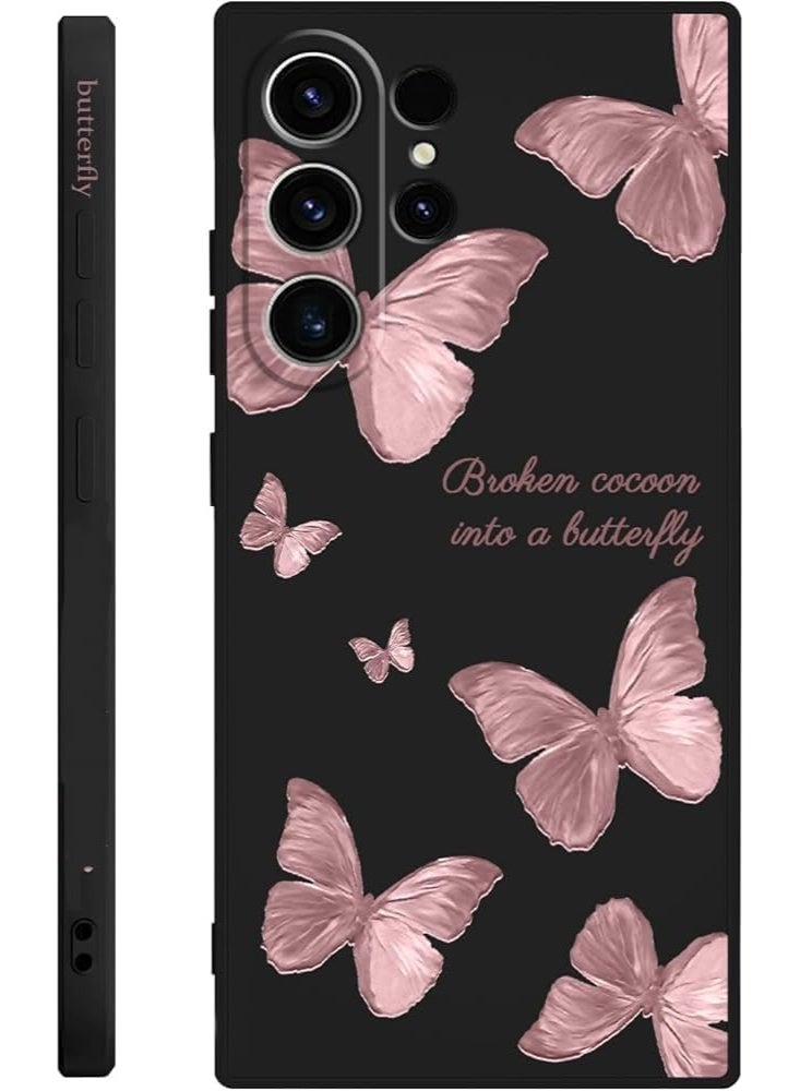 فكرة غطاء Fekra Red Butterfly الناعم من مادة TPU لهاتف Samsung Galaxy S26 Ultra، غطاء سيليكون مقاوم للصدمات (أسود، Samsung Galaxy S26 Ultra) - Image 1