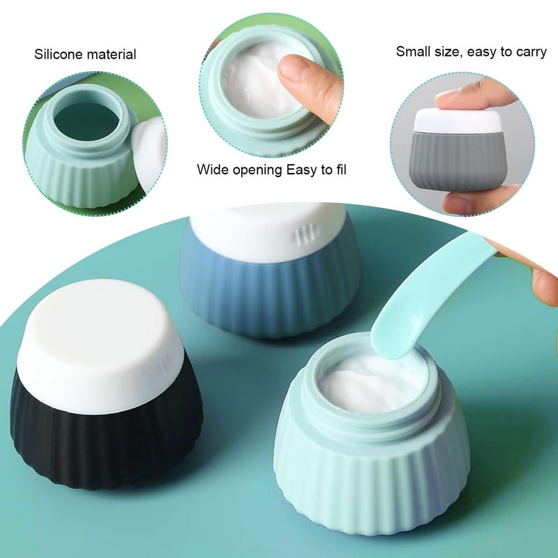 M'AYCREATE MAYCREATE® 8Pcs Travel Bottles 90ml /40ml Silicone Toiletries Bottles Face Cream Jars Bottle Leakingproof Refillable - Image 4