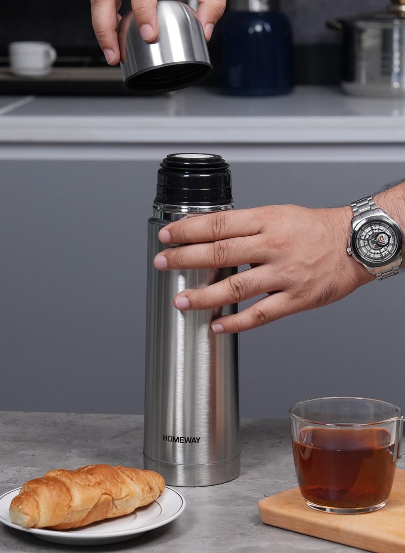 Homeway Portable 750 ML Stainless Steel Vacuum Flask – Ideal for Coffee, Tea, and Water - Image 3