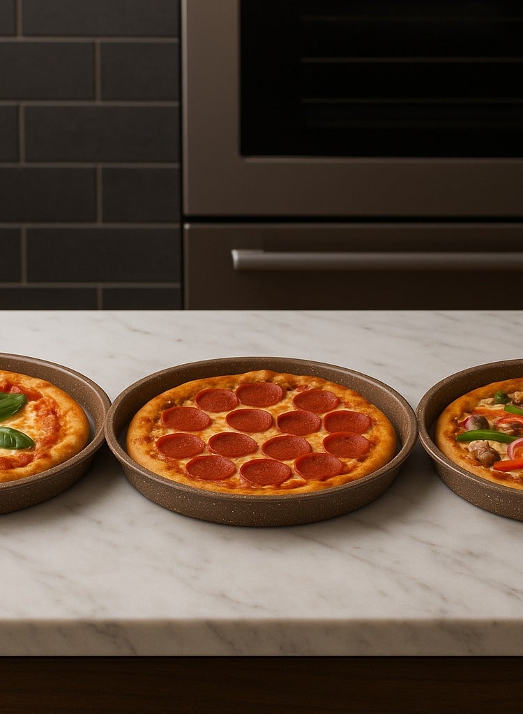 ALMUFARREJ 3-Piece Non-Stick Granite Pizza Pan Set - Image 3