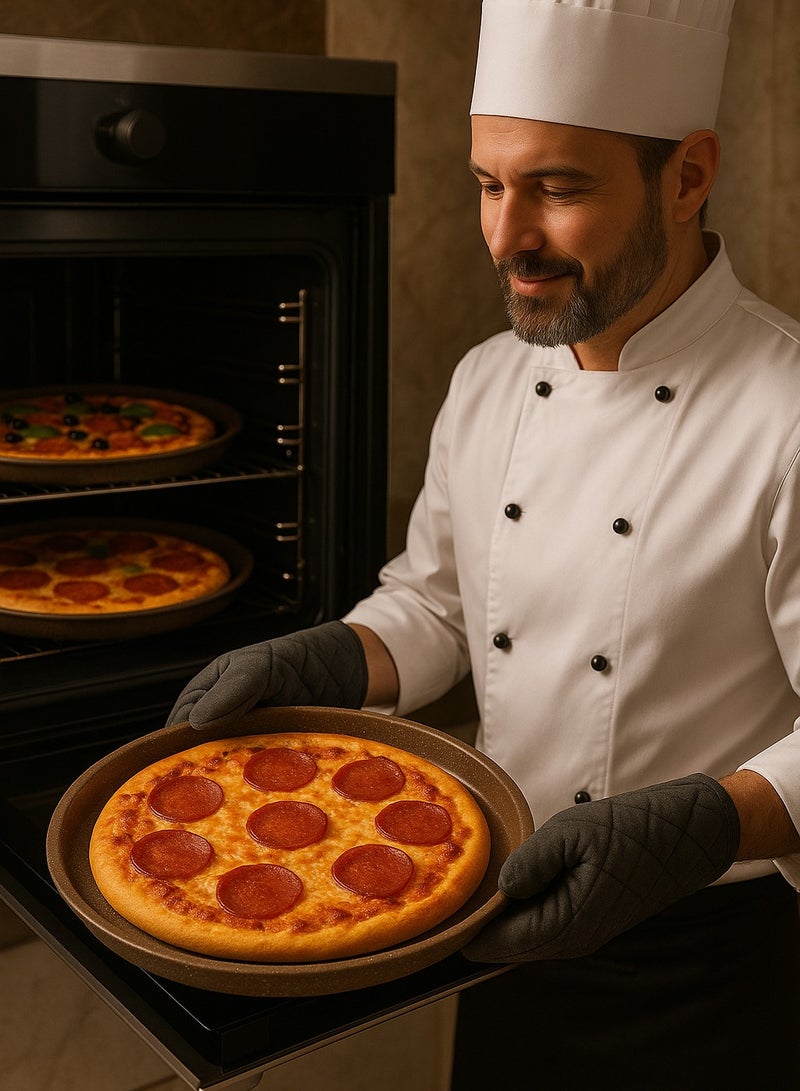 ALMUFARREJ 3-Piece Non-Stick Granite Pizza Pan Set - Image 4