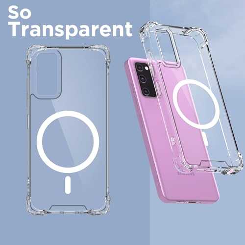 Pikkme Back Cover for Samsung Galaxy S20 Fe 5G Mag-Safe Shockproof PC + TPU Protective Case Magnetic Support Bumper Case (Transparent Mag-Safe) - Image 2