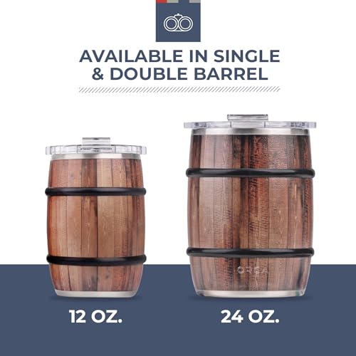 ORCA Barrel 12oz | Temperature Insulated, Stainless Steel Tumbler with a Classy Wood Grain Print, for Whiskey, Beer, or Coffee — Dark Oak - Image 5