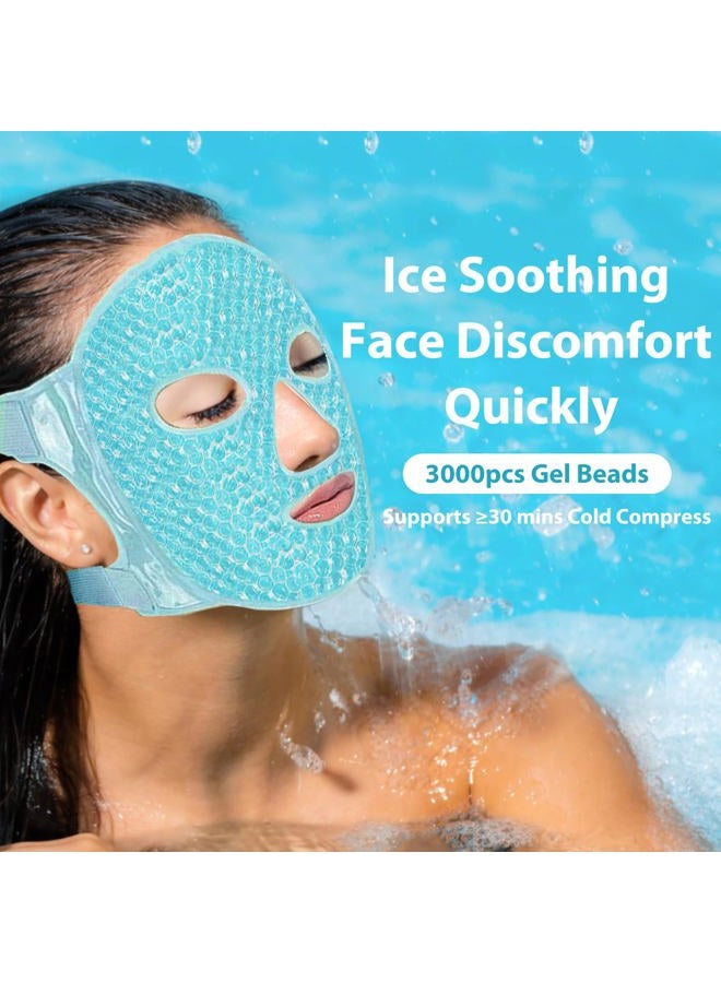 BeeVines Gel Face Mask for Cold and Warm Compression, Reusable, Washable and Microwavable Face Mask with Adjustable Strap - Image 4