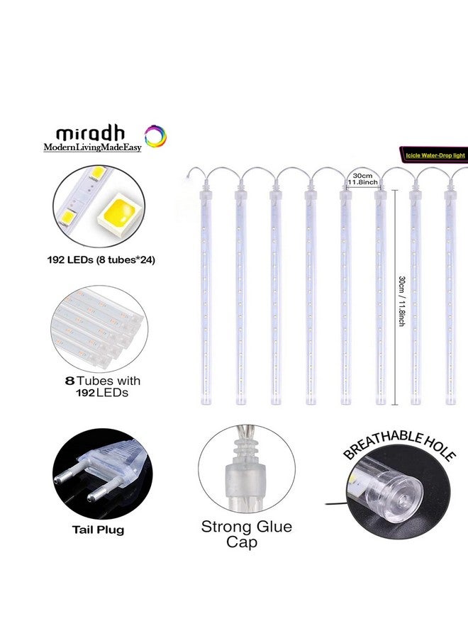 MIRADH Rain Drop Lights, LED Meteor Shower Lights 11.8 inch 8 Tubes 24 LEDs, Falling Lights Diwali Lights for Decoration for Home Lights for Home Decoration (Pink) - Image 2