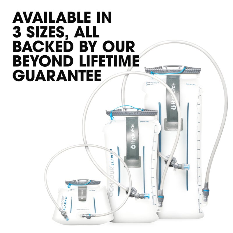 HydraPak Contour (2L Hydration Reservoir) - Low-Profile Water Bladder, Fits Most Hydration Packs â€“ High-Flow Bite Valve, Leak Proof, Fully Reversible, and Dishwasher Safe - Image 5