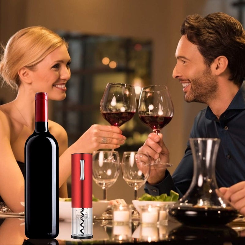 FEELING MALL FEELING MALL Auto Wine Bottle Opener kit Automatic Corkscrew Contains Foil Cutter Vacuum Stopper and Wine Aerator Pourer with Cable for Wine Lover 4in1 Gift Set  - Image 4