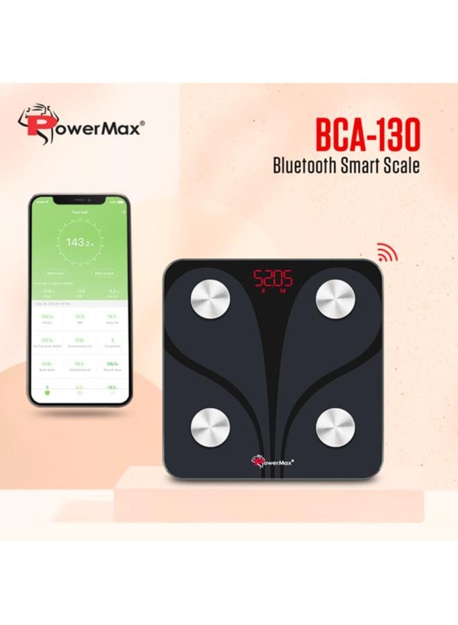 PowerMax Fitness PowerMax Fitness® Bluetooth Body Fat Scale - Smart BMI Digital Bathroom Wireless Weight Scale & Body Composition Analyser with SmartPhone App (Upto Foot Size 9, Model: BCA-130) - Image 2