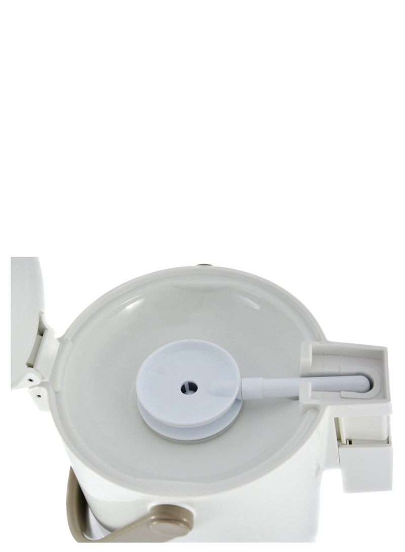 Homemaker Tea & Coffee Vacuum Flask With Pump, Insulated Double Wall Glass, 3 Litre Capacity, White - Image 5