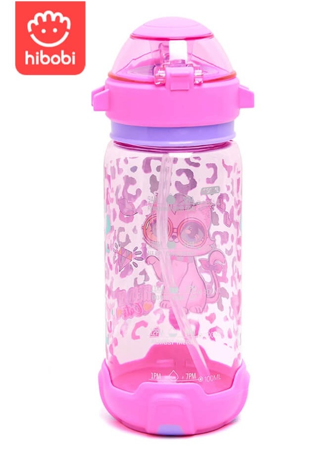 hibobi 650Ml Sippy Cup Water Bottle for Kids with Cat Design, Easy-to-Carry School & Travel Bottle for Girls  - Image 5
