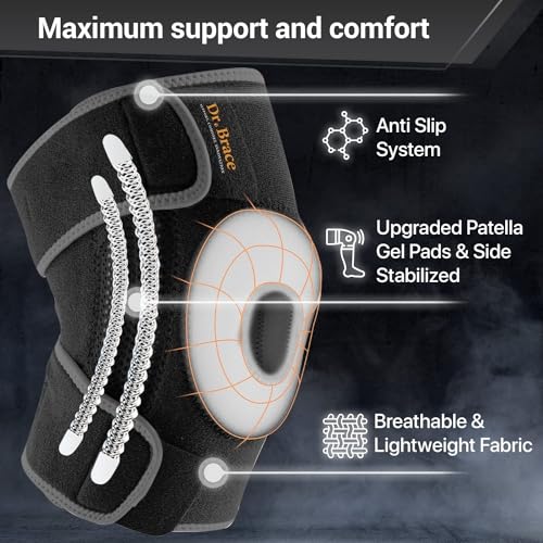 DR. BRACE ELITE Knee Brace with Side Stabilizers & Patella Gel Pads for Maximum Knee Pain Support and fast recovery for men and women-Please Check How To Size Video (XX-Large, Mercury) - Image 3
