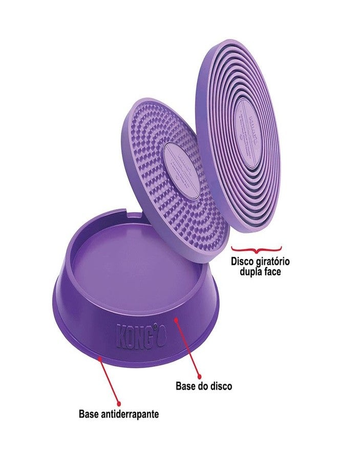 كونج وسادة طعام دوارة ذات سطح محكم من KONG Licks Spinz مع قاعدة مانعة للانزلاق (صغيرة) - Image 2