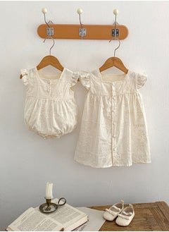 Bafanou ‌Bafanou Summer Solid Infant Girls Romper Newborn Casual Flying Sleeve Playsuit 0-24M For Baby Girls  - Image 5