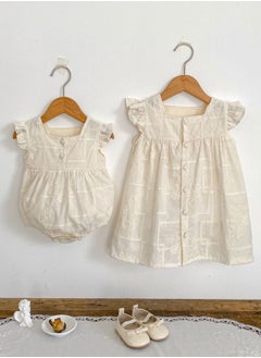 Bafanou ‌Bafanou Summer Solid Infant Girls Romper Newborn Casual Flying Sleeve Playsuit 0-24M For Baby Girls  - Image 4