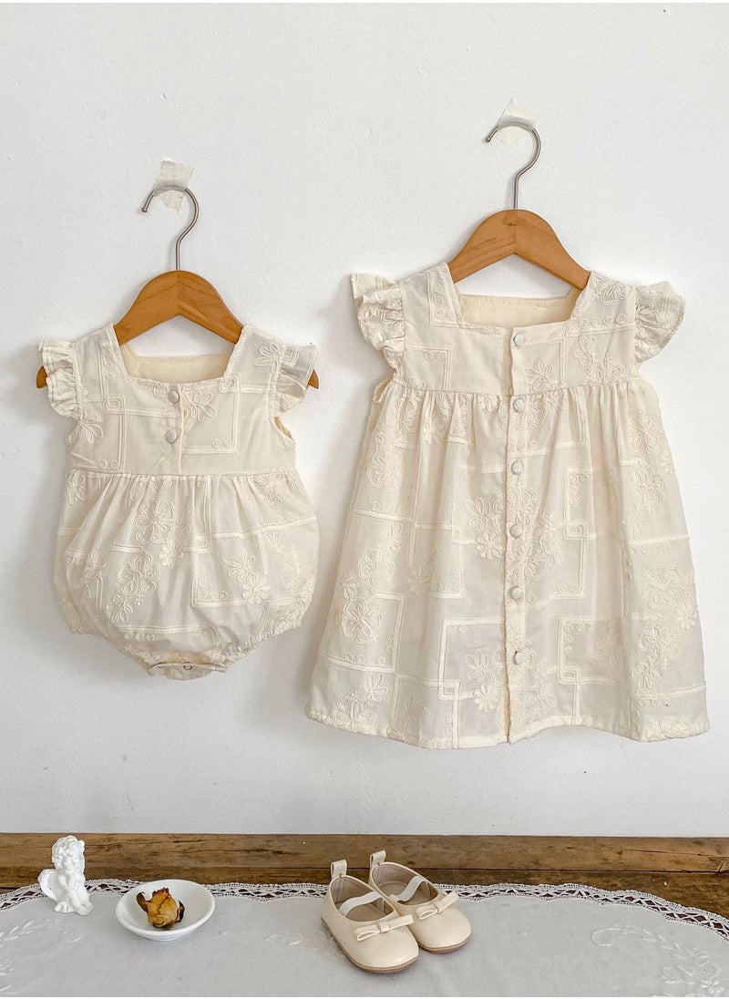 Bafanou ‌Bafanou Summer Solid Infant Girls Romper Newborn Casual Flying Sleeve Playsuit 0-24M For Baby Girls  - Image 4