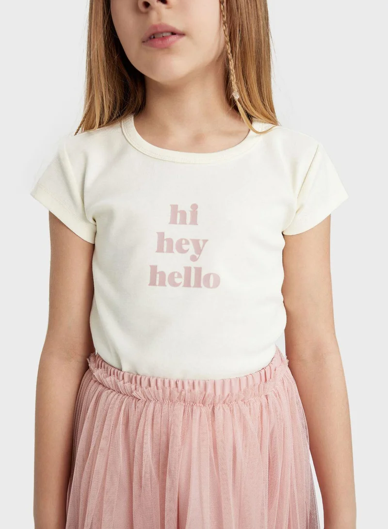 DeFacto  Slim Fit Short Sleeve T-Shirt for Women | Best Price UAE