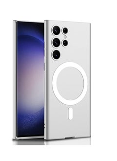 Case Magnetic Case for Samsung Galaxy S24 Ultra Case for Women Men Compatible with Magsafe, Soft TPU Shockproof Protective Case with Camera Protector - Silver  - Image 1