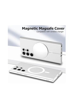 Case Magnetic Case for Samsung Galaxy S24 Ultra Case for Women Men Compatible with Magsafe, Soft TPU Shockproof Protective Case with Camera Protector - Silver  - Image 2