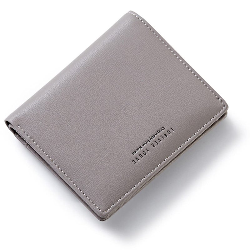 AnnabelZ Women Wallet Small Bifold Soft Leather Pocket Wallet Ladies Mini Short Purse(Grey) - Image 1
