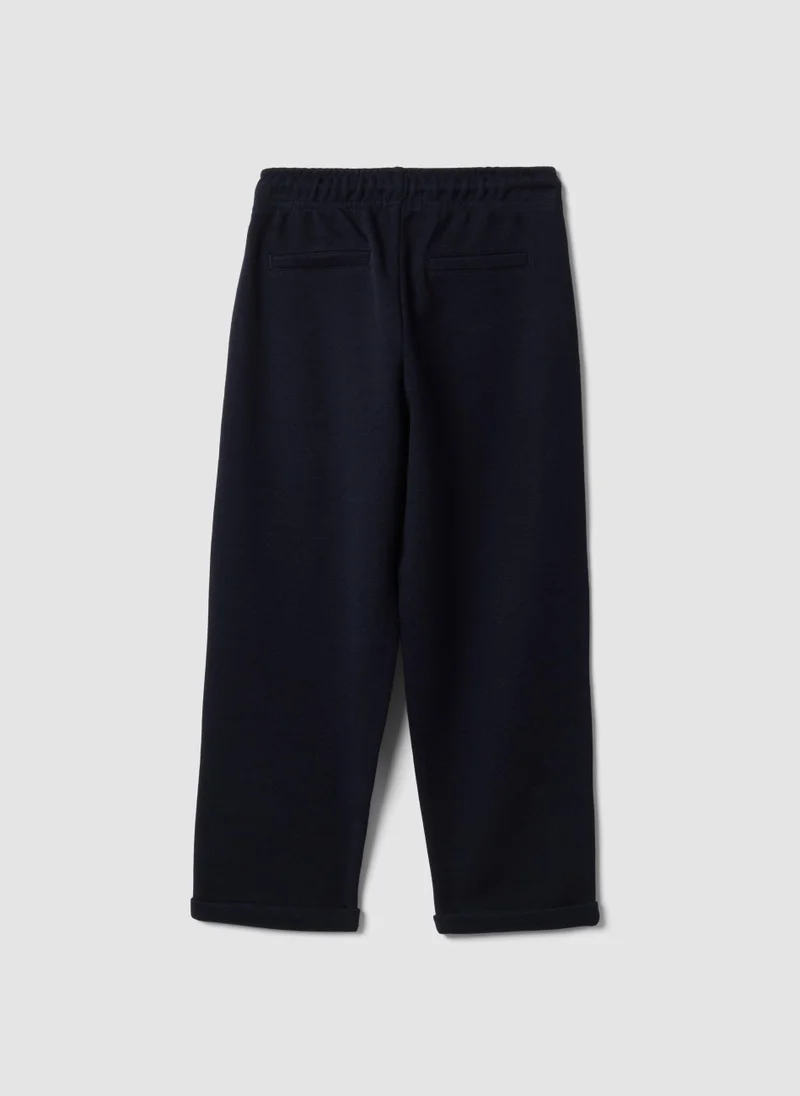 او في اس OVS Blue Stretch Viscose And Lyocell Regular-Fit Trousers For Boys