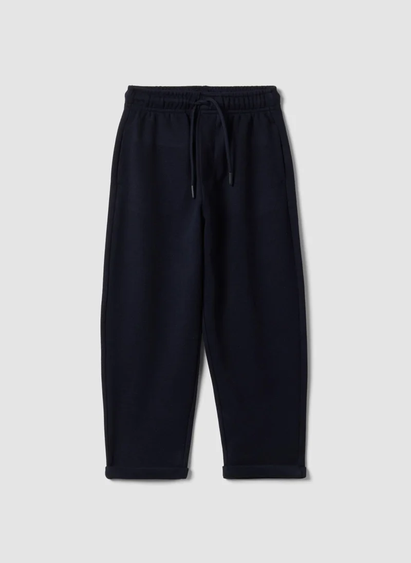 او في اس OVS Blue Stretch Viscose And Lyocell Regular-Fit Trousers For Boys