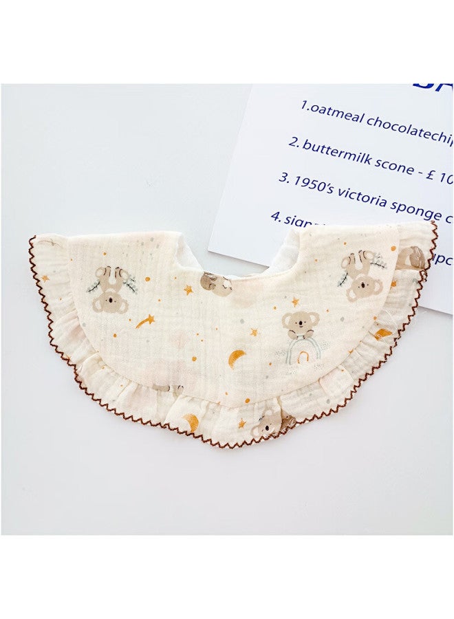 Bledilait Baby Bibs Pure Cotton Petal Drool Towel Baby Summer Thin Meal Pocket Four-layer Newborn Bibs 3-pack - Image 3