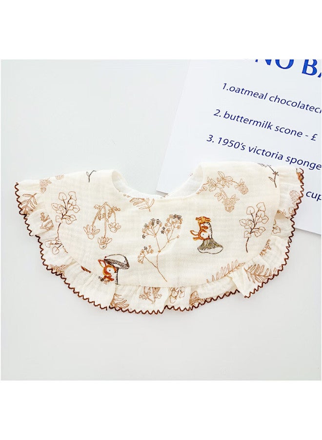 Bledilait Baby Bibs Pure Cotton Petal Drool Towel Baby Summer Thin Meal Pocket Four-layer Newborn Bibs 3-pack - Image 4