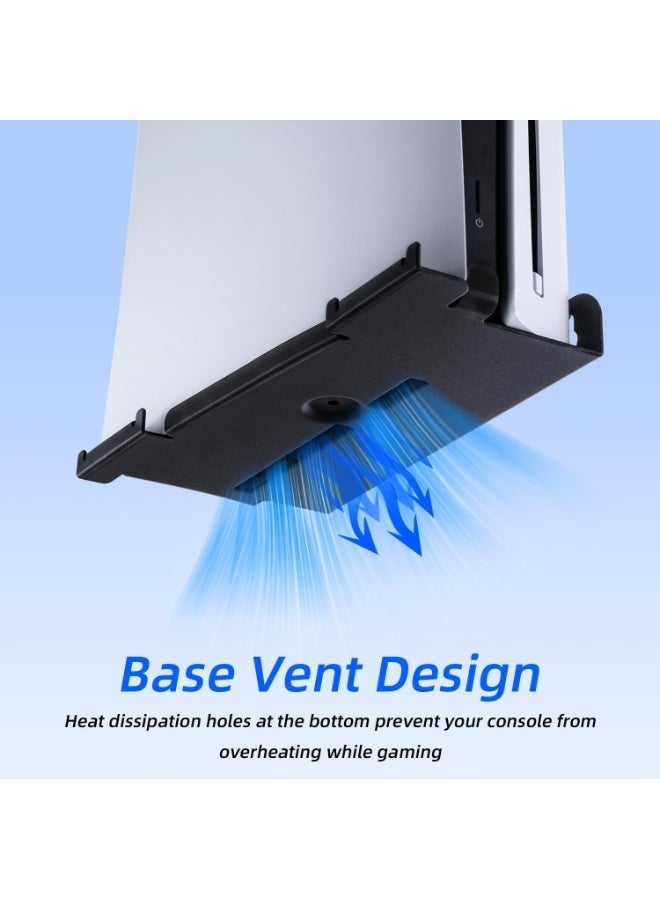 PGTECH Wall-mounted Display Stand for PS5 Slim, PS5 Console Wall Mount with PS5 Controller Storage Holder, Sturdy Storage Wall Bracket, Space-Saving, Black - Image 5