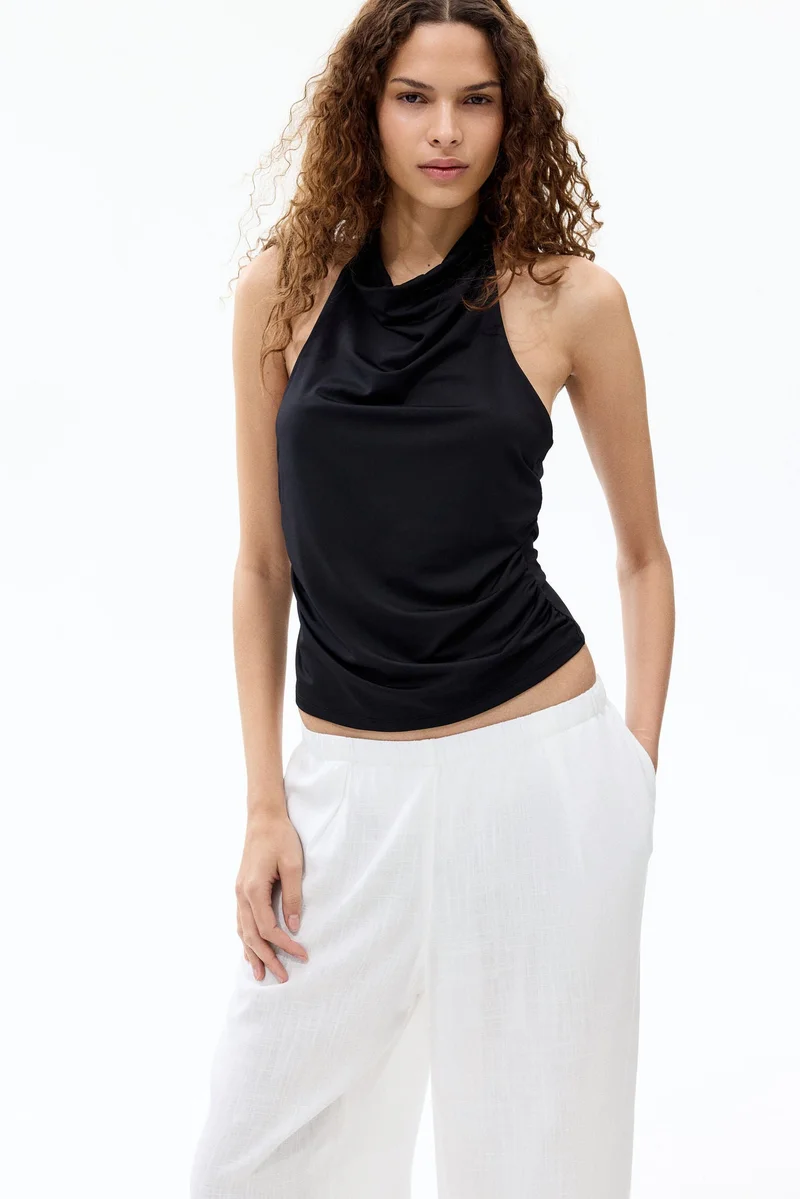 H&M Wide linen-blend trousers
