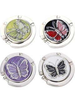 MIXDE Handbag Hanger, Set of 4 Foldable Purse Hook Purse Table Hook Holder Bag Hanger Hook Mixed Color,erfly Shape  - Image 1