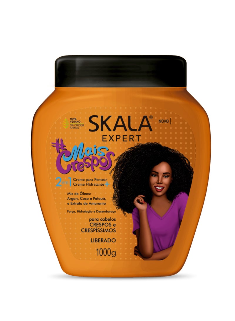 Skala Expert Mais Crespos Hair Treatment for Curly and Afro Hair Perfect and Defined Curls, Hydration, Softness and Detangling in a Single Product 1000g