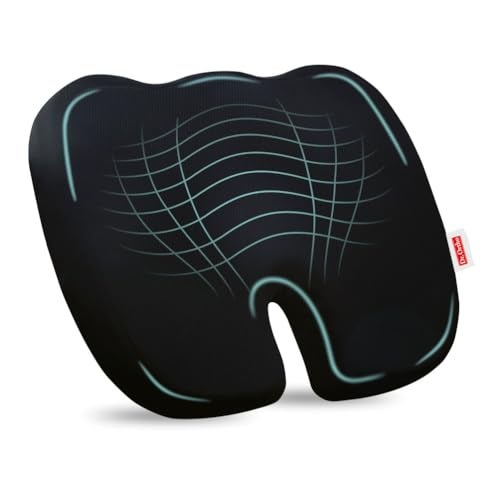 Dr. Ortho Dr.Ortho Coccyx Seat Cushion for Tailbone Pain Relief, Lower Back Pain Relief, Sciatica, Orthopedic Memory Foam Chair Cushion for Sitting for Home & Office Chair (Mesh Black) - Image 1