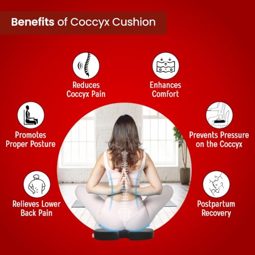 Dr. Ortho Dr.Ortho Coccyx Seat Cushion for Tailbone Pain Relief, Lower Back Pain Relief, Sciatica, Orthopedic Memory Foam Chair Cushion for Sitting for Home & Office Chair (Mesh Black) - Image 5