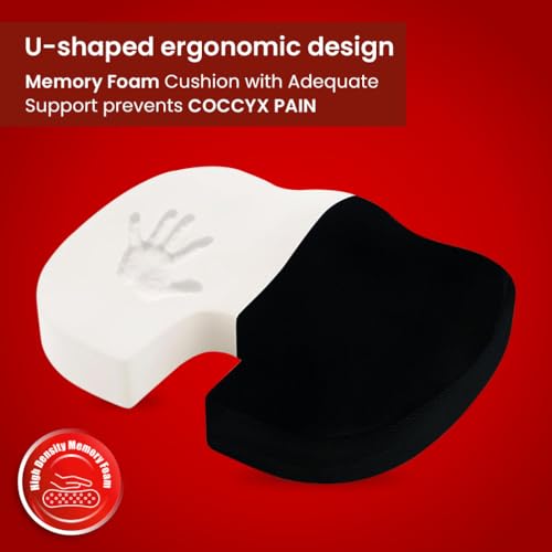 Dr. Ortho Dr.Ortho Coccyx Seat Cushion for Tailbone Pain Relief, Lower Back Pain Relief, Sciatica, Orthopedic Memory Foam Chair Cushion for Sitting for Home & Office Chair (Mesh Black) - Image 3
