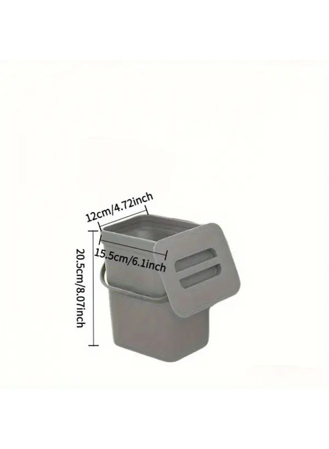 سلة سماد مطبخية سوداء كبيرة السعة مع غطاء مانح للروائح ومقبض - Image 3