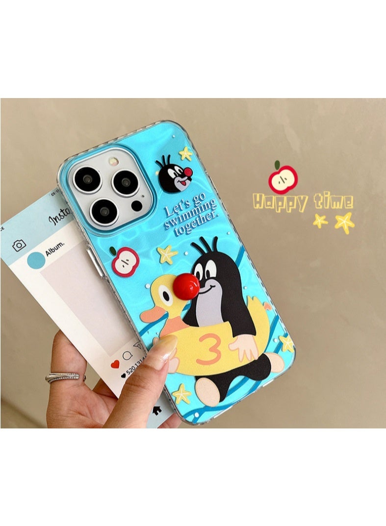 NIBEMINENT Little Mole Cute Protective TPU Case Cover For iPhone 16 Pro - Image 2