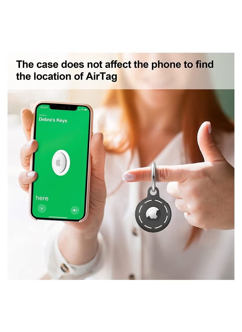 LESHP AirTag Holder Soft Silicone Case 2 Pack with Keychain Accessories for Easy Attachment to Wallets Keys and Pet Collars  - Image 4