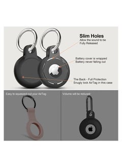 LESHP AirTag Holder Soft Silicone Case 2 Pack with Keychain Accessories for Easy Attachment to Wallets Keys and Pet Collars  - Image 5