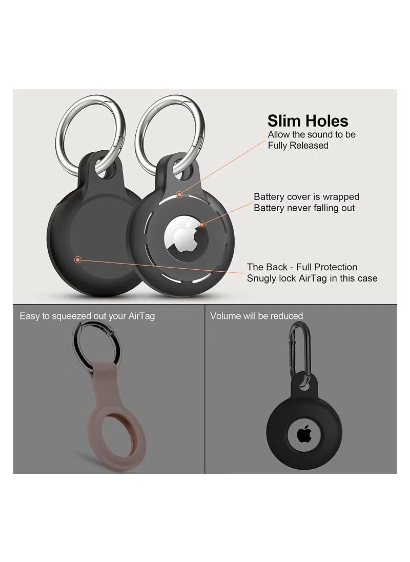 LESHP AirTag Holder Soft Silicone Case 2 Pack with Keychain Accessories for Easy Attachment to Wallets Keys and Pet Collars  - Image 5