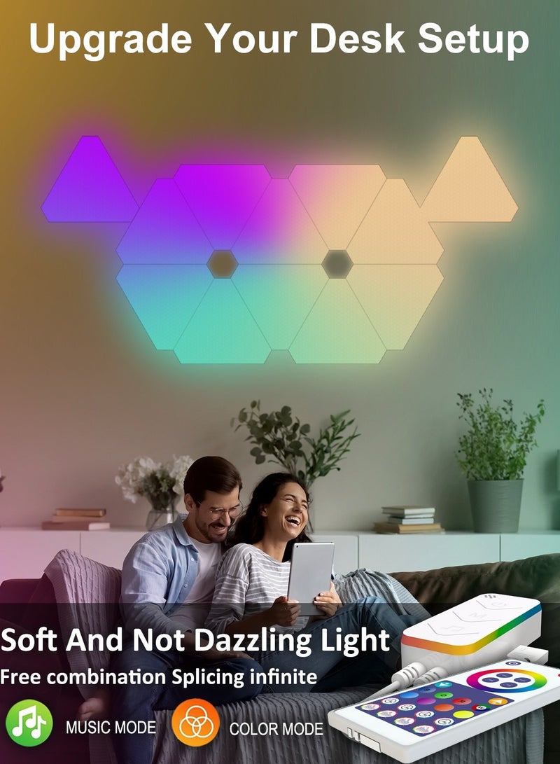 عربست ألواح إضاءة حائط LED ثلاثية الألوان الذكية، ديكور منزلي ذكي بتقنية Wi-Fi ومزامنة الموسيقى، متوافقة مع Alexa وGoogle Assistant، لغرف الألعاب، الحفلات، الديكور الداخلي (عبوة من 6 قطع) - Image 5