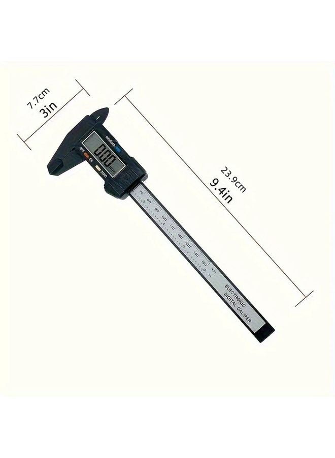 Black High Precision Digital Caliper Durable ABS for Jewelry and Office Use - Image 3