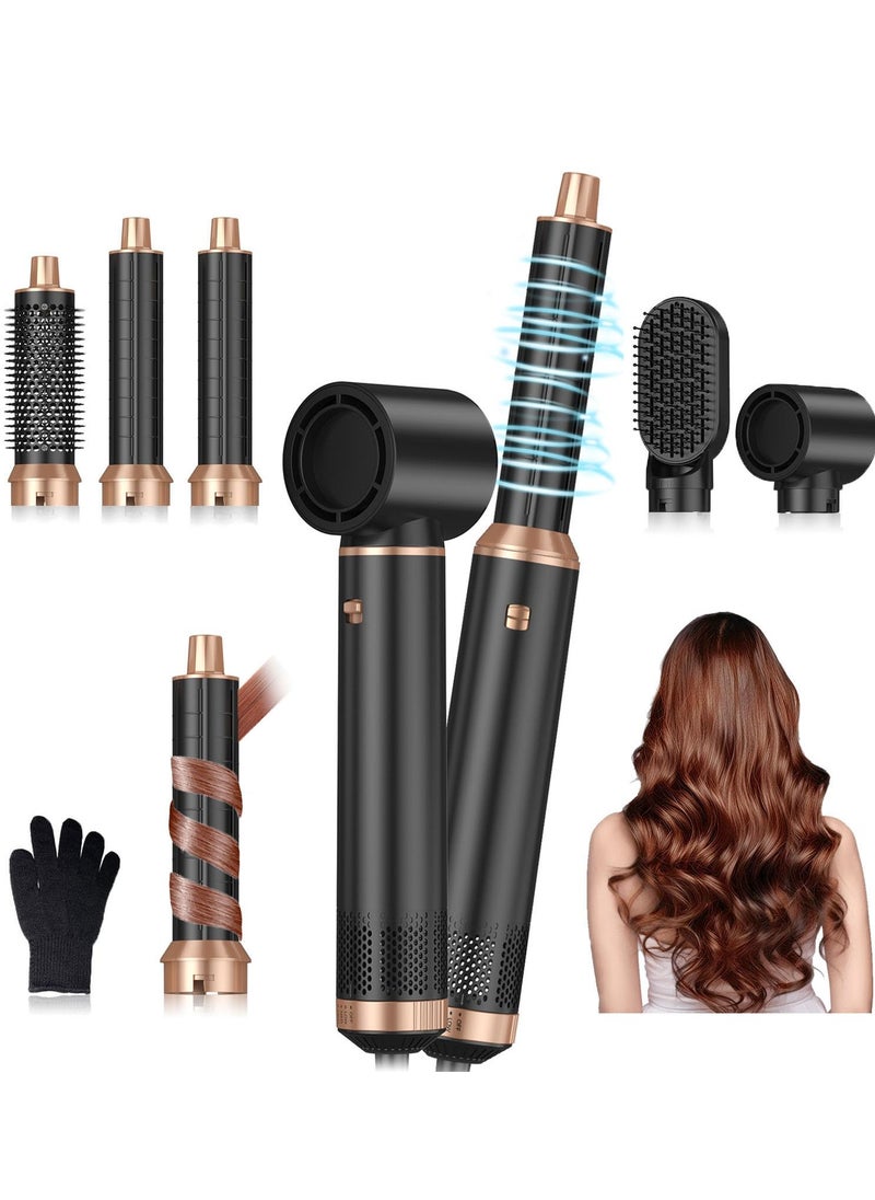 Joshberg Blow Dryer Brush, Air Curling Wrap Styler Hair Dryer Brush Air Curler, 5 in 1 Hot Air Brush Negative Ion Curling Iron, Hair Styling Tools for Drying Curl Straightening  - Image 1
