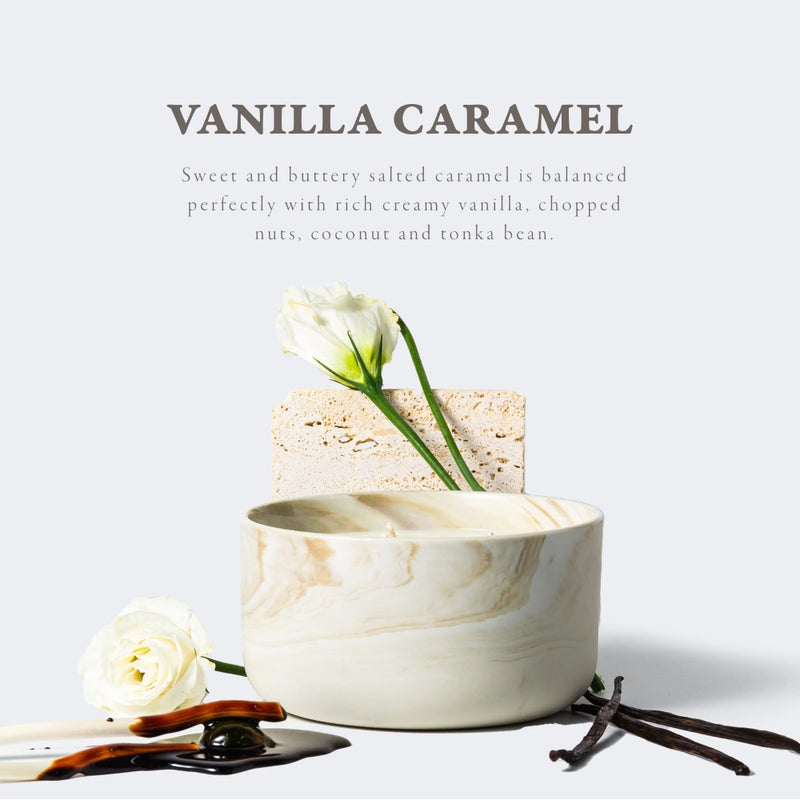 Hidden Label Vanilla Caramel Soy Candle, 14.8oz Soy Wax, 3 Wicks, Long-Lasting with Heat-Resistant Ceramic Jar, Soy Candles for Home Scented, Large Candle Gift for Womens at Living rooms Bedrooms Bathrooms Offices - Image 2