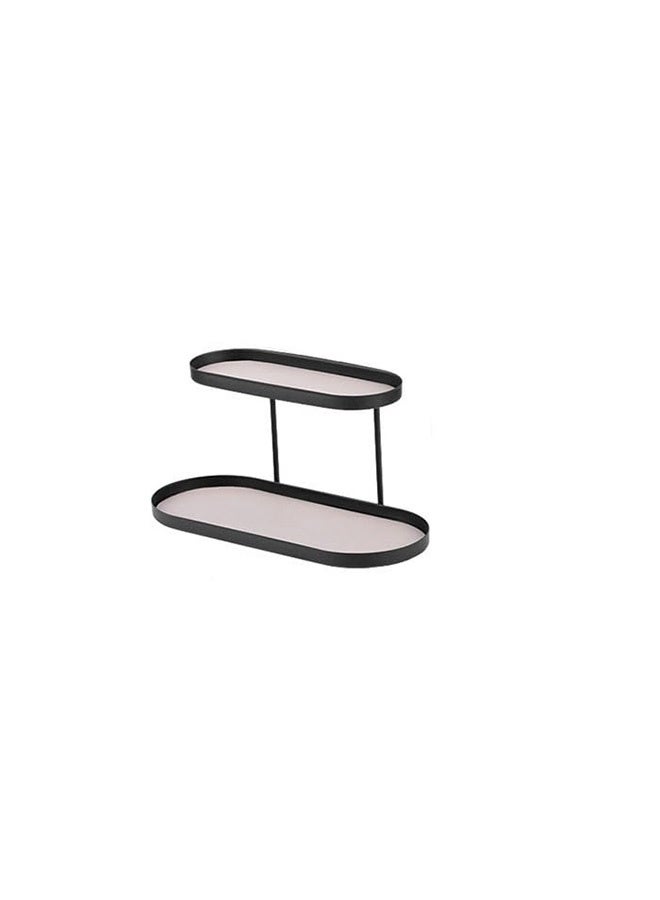 Peachjoy Serving Tray Dining Tray Double-Layer Storage Tray Aromatherapy Candle Tray Cake Jewelry Display Tray Desktop Storage Double-Layer Tray Trays for Serving Food(B,Medium)  - Image 1