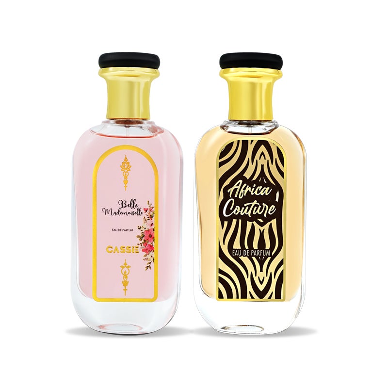 كاسي مجموعة العطور - Belle Pour Femme & African Couture Pour Homme Eau de Parfum، 75 مل لكل منهما من CASSiE Perfumes - Image 1