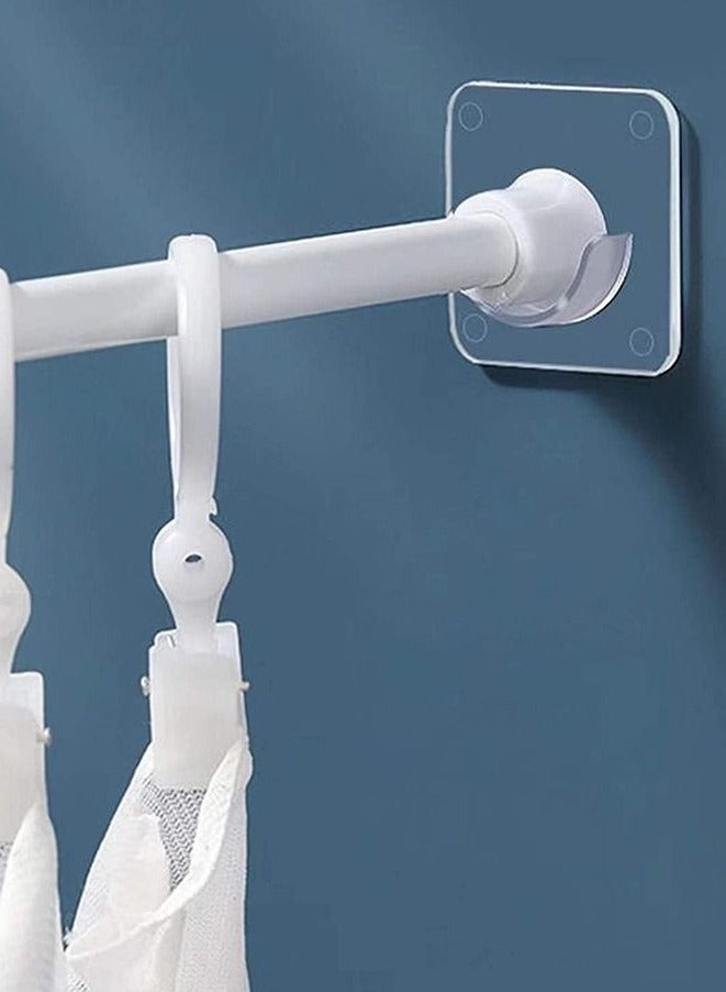 4 Adhesive Brackets, Suitable for Wall-Mounted Adhesive Shower Rod Holders, Transparent Tension Brackets  - Image 5