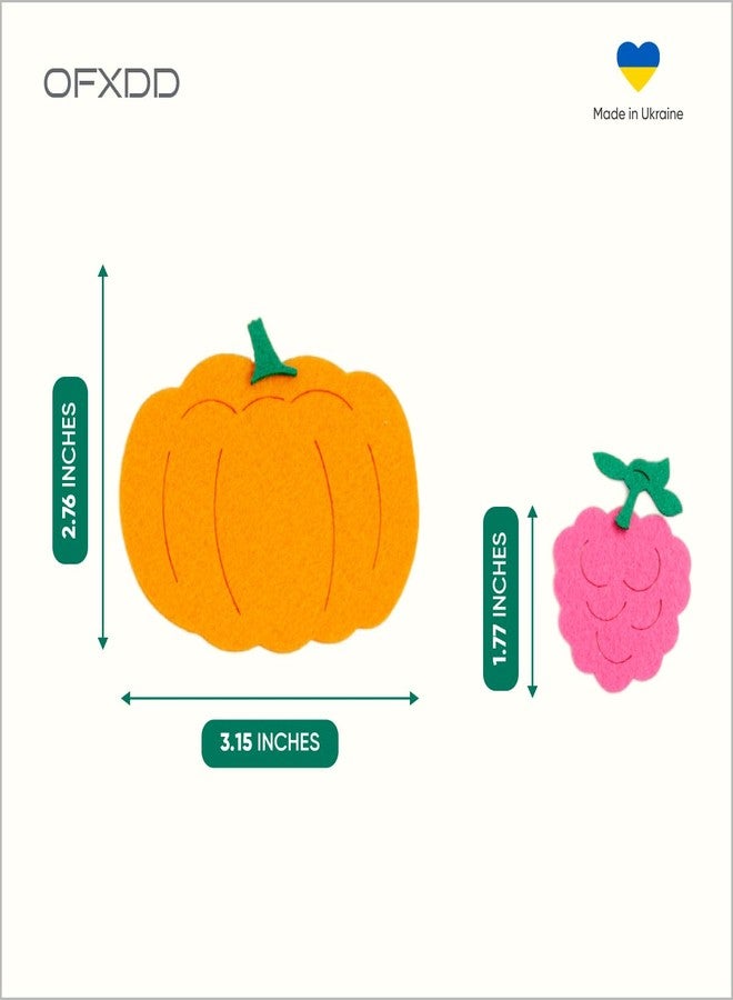 OFXDD Felt Vegetables & Fruits Set - Felt Figures for Learning - Felt Pieces for Decoration, Crafts, DIY Projects - Image 2