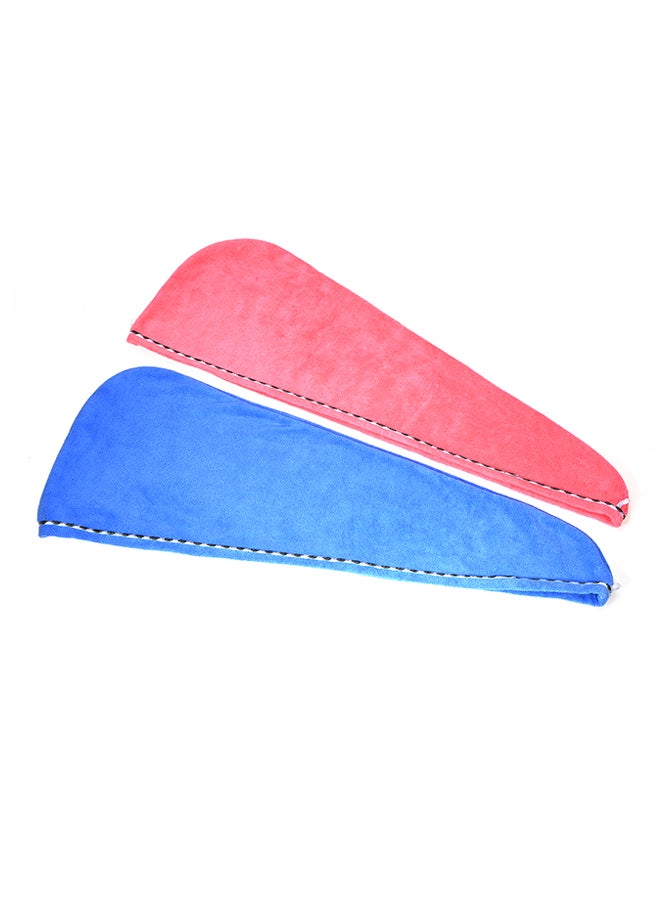 Pack of 2 Hair Towel Set Blue/Pink - Image 1
